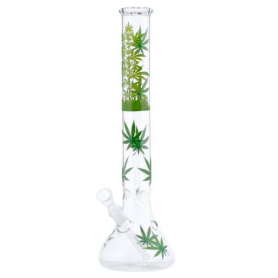 Bongo Leaf | Leaf Jhari Beaker Glass Bong- Ø:50mm- H:45cm- Socket:18.8mm [02600]
