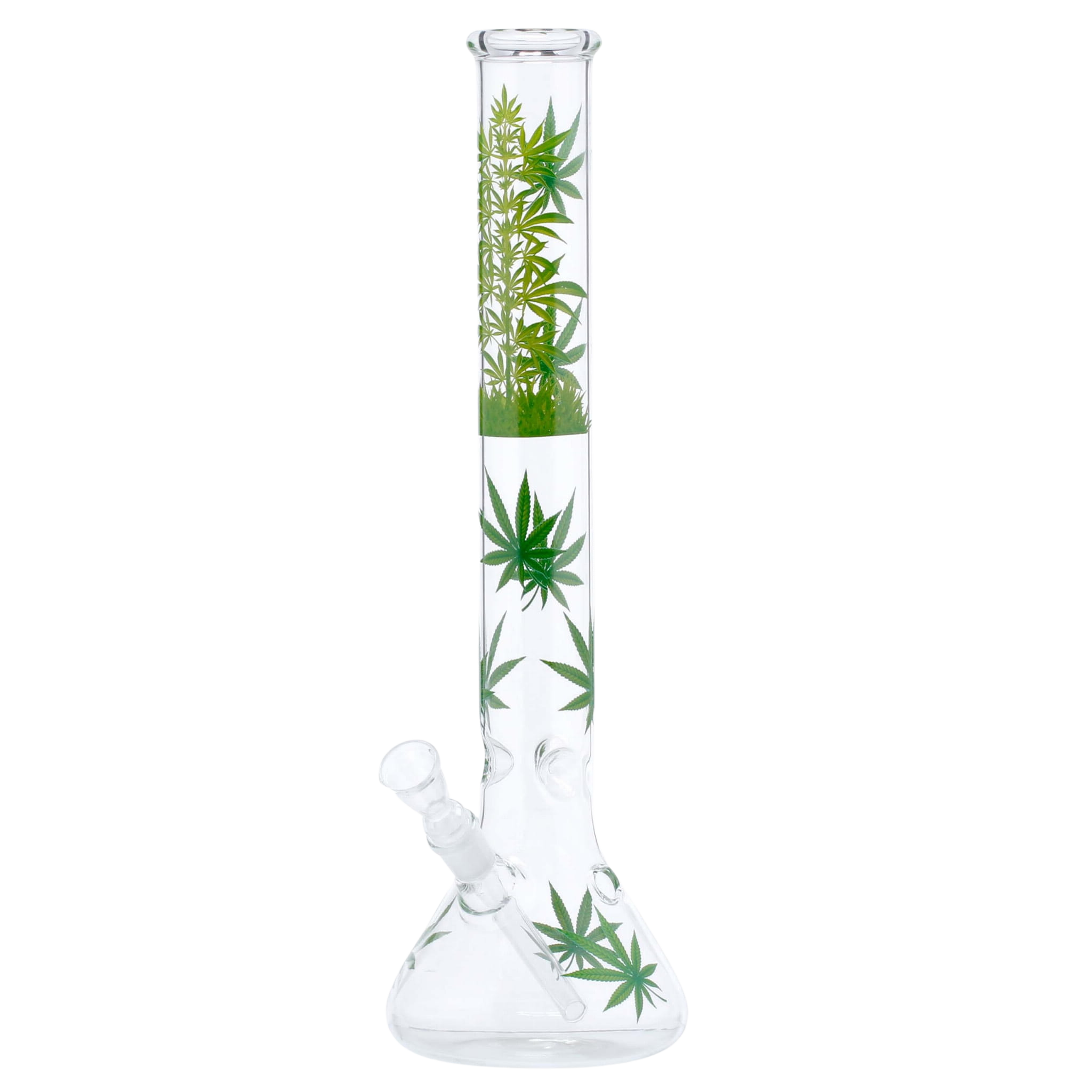 Bongo Leaf | Leaf Jhari Beaker Glass Bong- Ø:50mm- H:45cm- Socket:18.8mm [02600]