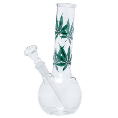 Bongo Leaf | Multi Leaf Glass Bong- H:22cm - Ø:36mm - Socket:14.5mm [01121]