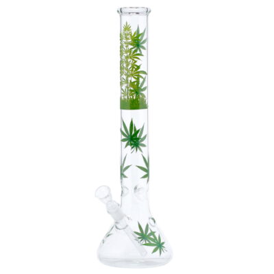 Bongo Leaf | Leaf Jhari Beaker Glass Bong- Ø:50mm- H:45cm- Socket:18.8mm [02600]