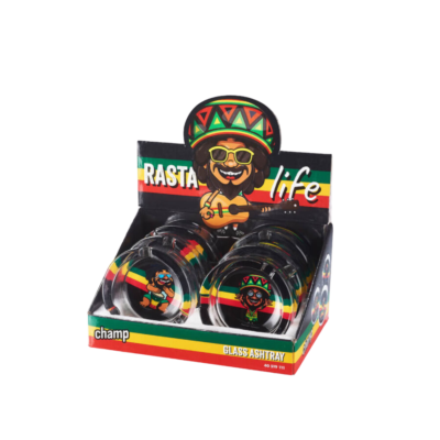Champ High Rasta Life Glass Ashtray (1pcs) [74509]