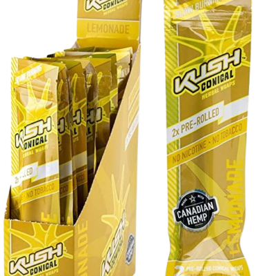 kush conical herbal wrpas ultra lemonade (1opk x 16x2pcs) (472287)