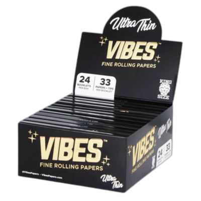 VIBES Rolling Papers King Size Slim with Tips Ultra Thin  [72669]