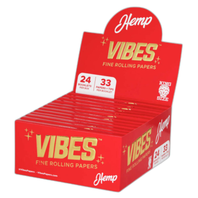 VIBES Rolling Papers King Size Slim with Tips Hemp  [72667]