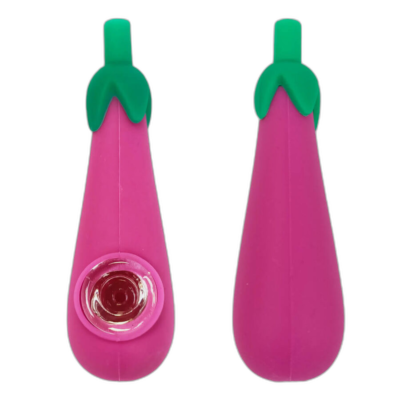 Purple Aubergine Silicone Pipe with Removable Pieces 10cm [65374]