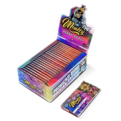 Monkey King Rolling Kit Holographic Unbleached Rolling Papers Ready To Fly King Size Slim with Tips (24pcs/display) [382767]