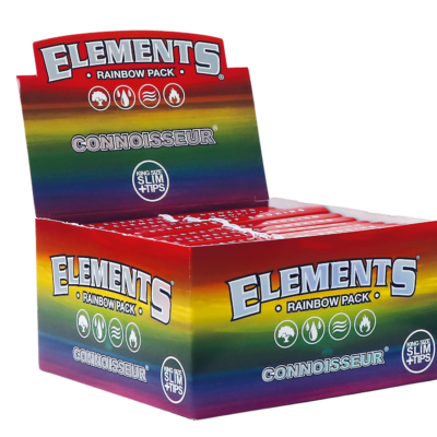 Bletki Elements Rainbow Connoisseur KS Slim Tips BOX/24 - 32 LEAVES [716165256762] [14701]