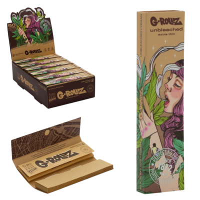 G-Rollz | Collector 'Colossal Dream' Unbleached - 1 KS Slim Papers + Tips GR30G]