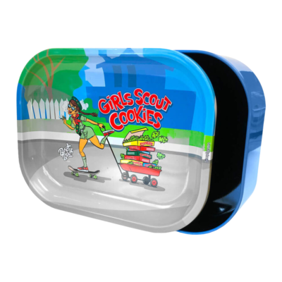 Tacka Best Buds Tin Box Rolling Tray with Storage Girl Scout Cookies (51572)