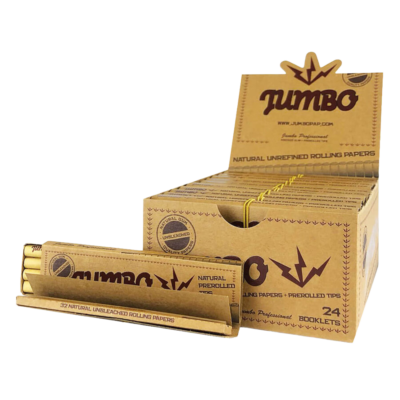 Jumbo Unbleached Rolling Papers with Pre-Rolled Tips  [36224]