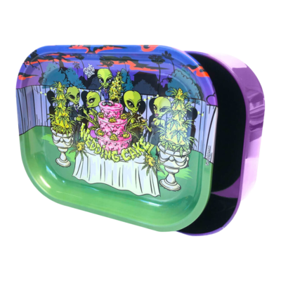 Tacka Best Buds Tin Box Rolling Tray with Storage Wedding Cake (51573)
