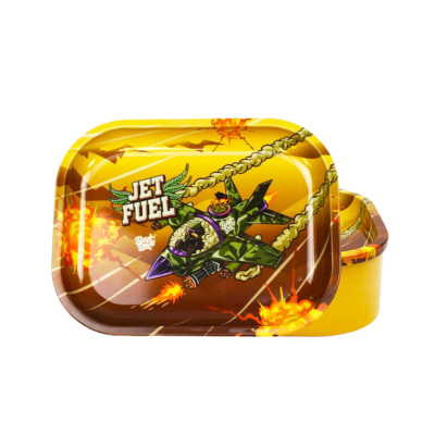 Best Buds Tin Box Rolling Tray with Storage, Jet Fuel [64883]