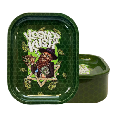 Best Buds Tin Box Rolling Tray with Storage, Kosher Kush [64882]
