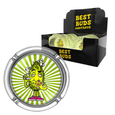 Best Buds Large Glass Ashtrays Pizza [44829]