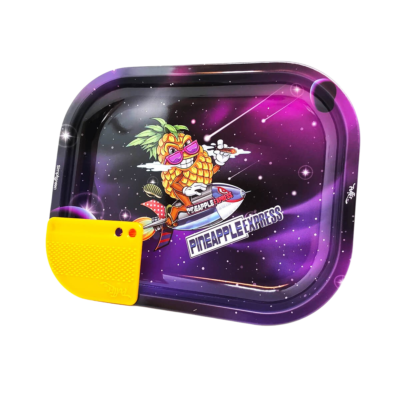 Best Buds Superhigh Pineapple Express Small Metal Rolling Tray with Magnetic Grinder Card [RT2569]