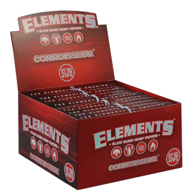 Bletki Elements Red Connoisseur KS Slim Tips	 BOX/24 - 32 LEAVES[716165250913] [13342]