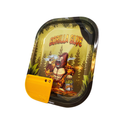 Best Buds Gorilla Glue Small Metal Rolling Tray with Magnetic Grinder Card [RT2571]