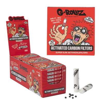 G-Rollz | Activated Carbon Filters - Ø6mm White - 10 Tips per Pack [GR2050A-DIS]