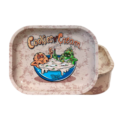 Tacka Best Buds Tin Box Rolling Tray with Storage Cookies and Cream (64884)