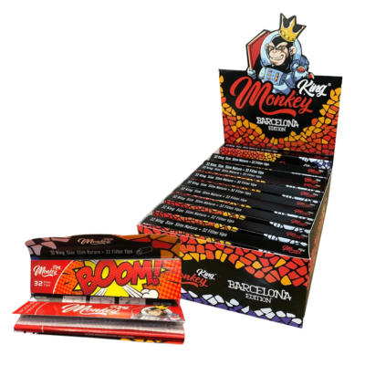 Monkey King KS Slim Barcelona Edition Rolling Papers + Tips  [44026]